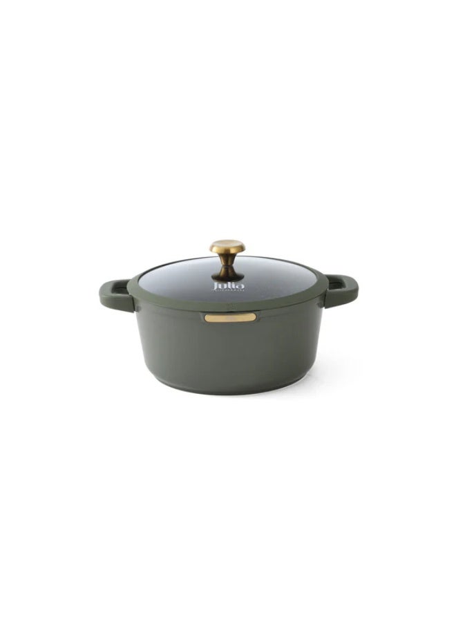 Julia Elite Top Casserole 32cm with Lid - Olive Green Non-Stick - Induction Ready - Image 1